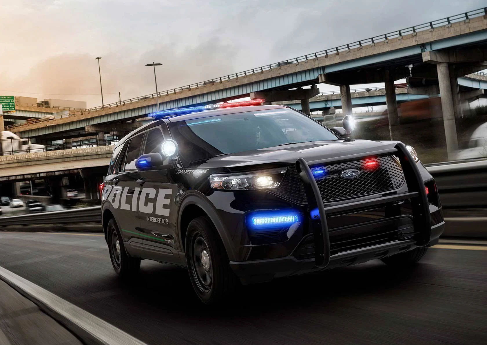 Police Interceptor travelling on a highway