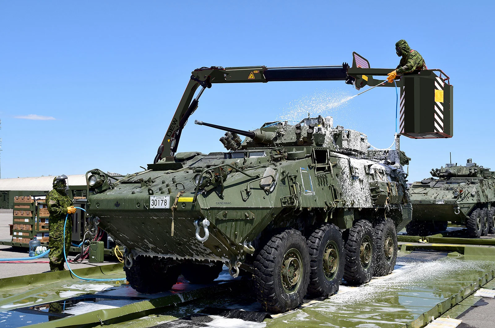 Elevated access for vehicle decontamination