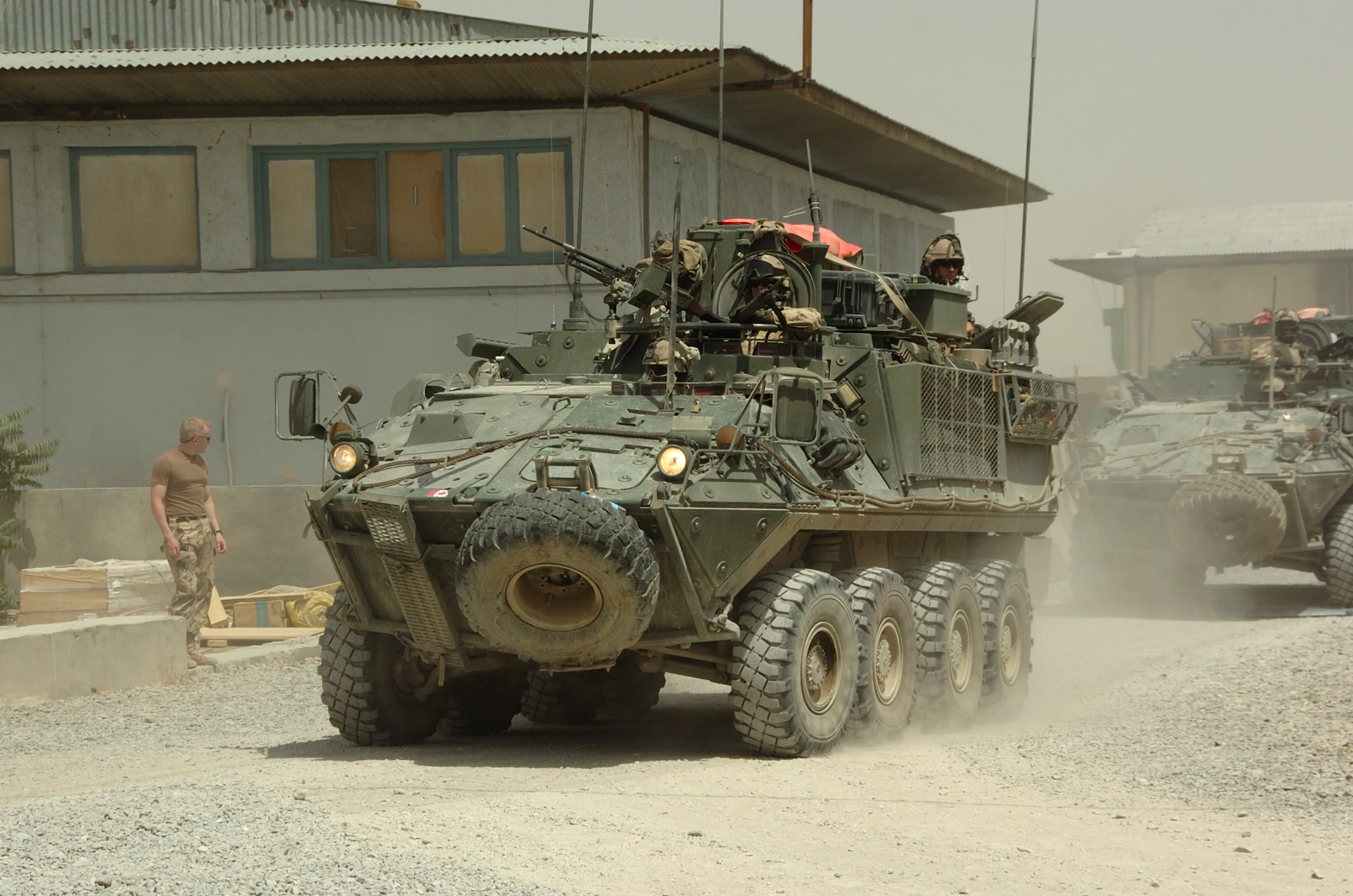 Bison vehicles travelling together in Afghanistan